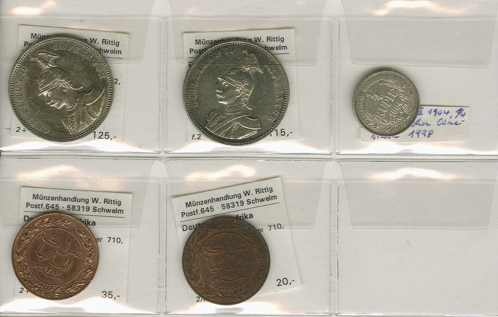 Lot 1097 - deutschland Nebengebiete - Deutsch-Ostafrika -  Auktionshaus Ulrich Felzmann GmbH & Co. KG Coins single lots