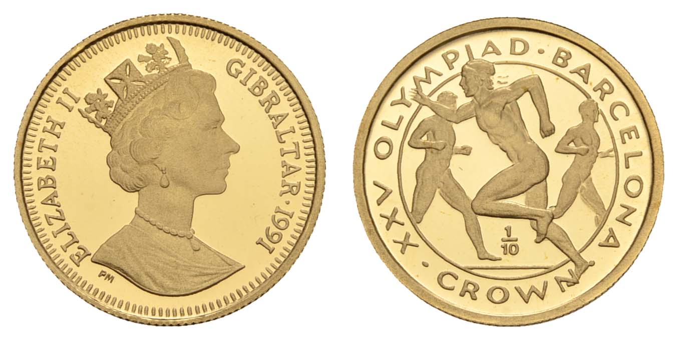 Lot 1554 - europa ab 1800 - Gibraltar -  Auktionshaus Ulrich Felzmann GmbH & Co. KG Coins single lots