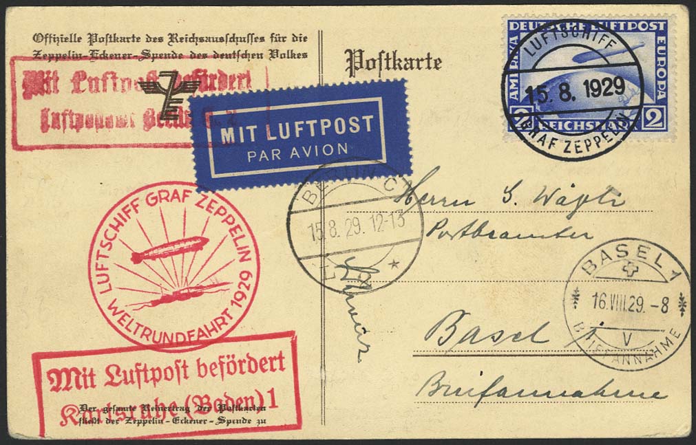 Lot 4160 - zeppelinpost nach sieger LZ 127 - 1929 -  Auktionshaus Ulrich Felzmann GmbH & Co. KG 