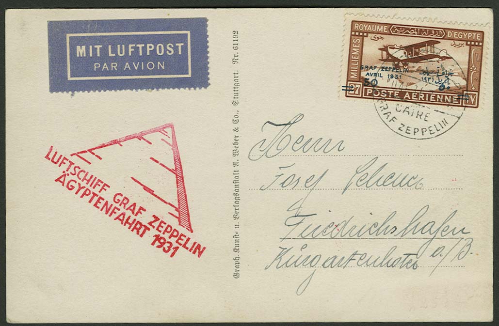 Lot 4256 - zeppelinpost nach sieger LZ 127 - 1931 -  Auktionshaus Ulrich Felzmann GmbH & Co. KG 