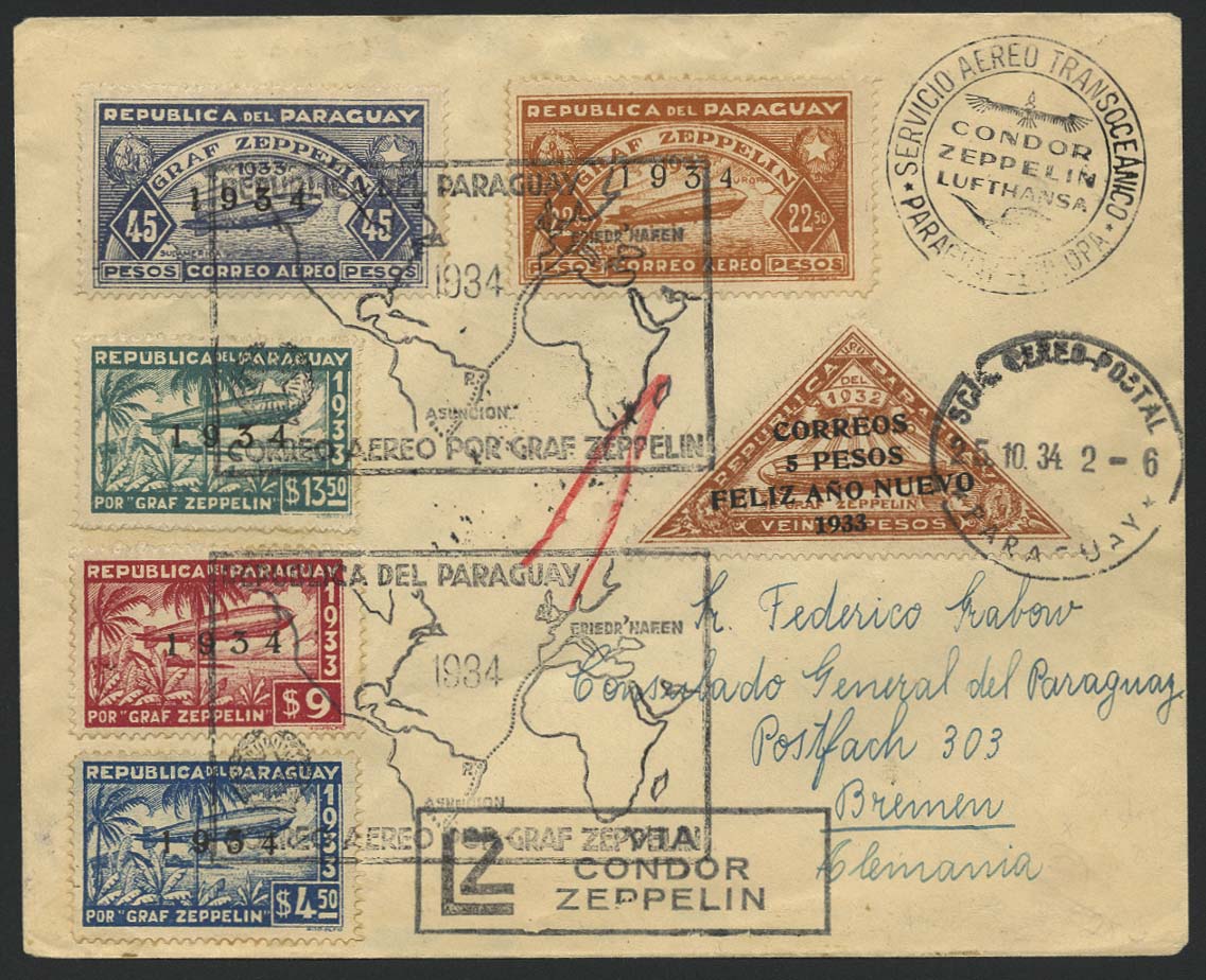 Lot 4416 - zeppelinpost nach sieger LZ 127 - 1934 -  Auktionshaus Ulrich Felzmann GmbH & Co. KG 