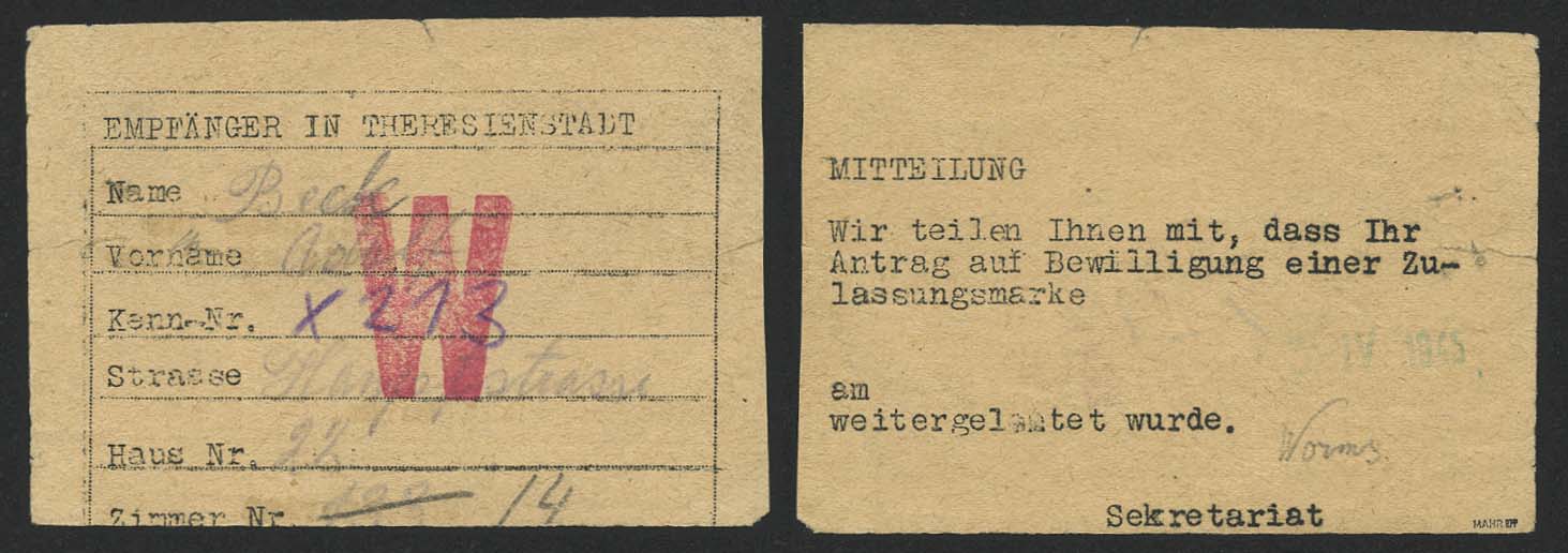 Lot 6302 - Lagerpost II. WK Post der NS-Verfolgten 1933-1945 - Ghettos -  Auktionshaus Ulrich Felzmann GmbH & Co. KG 